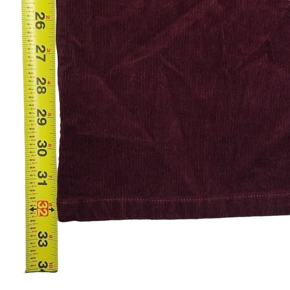 Mod Cloth Madison Corduroy Burgundy Wide Leg Pants Size Small - Picture 14 of 15